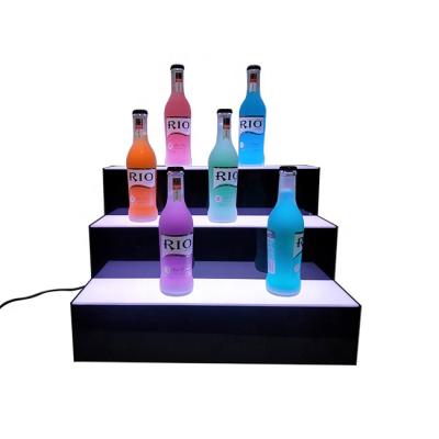 China 3 Tier Eco - Friendly LED Lighted Liquor Bottle Display Stand , 3 Tier Acrylic Bottle Shelf for sale