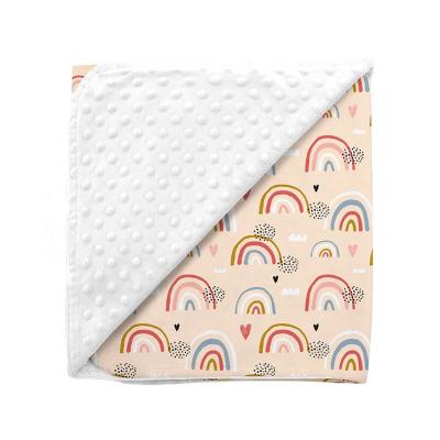 China Nondisposable High Quality Super Soft Rainbow Printing Baby Blankets Cheap for sale