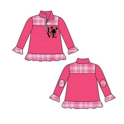 China Plus Size Fashion Kids Clothing Long Sleeve Turn-down Collar Coat Mickey Head Print Children Jacket for sale