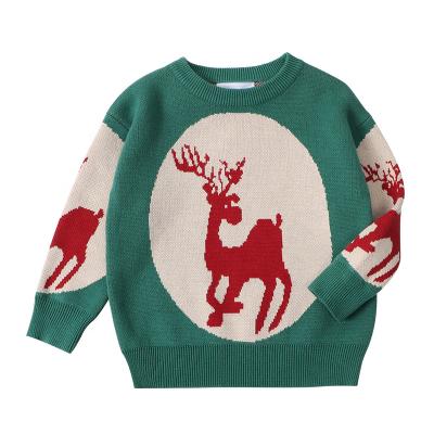 China Warm Knitted Elk Toddler Boy Sweater Christmas Boys Cotton Christmas Plus Size Long Sleeve Sweater Clothes for sale