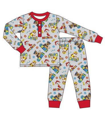 China Drop Shop Equipments Toy Dog Pattern Rubble Hunting Pattern Baby Clothes Pajamas Set QUICK DRY for sale