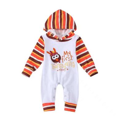 China Long Sleeves New Cute Viable Baby Rompers Baby Halloween Hoodie Turkey Baby Autumn Romper for sale