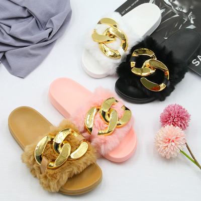 China Wholesale Custom Fur Slippers Comfortable Trendy Fashion Party Slippers Slipper For Women for sale