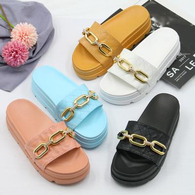 China Wholesale Custom Made Platform Slippers Fashion Trend Fashion Waist-Creasing Slides Slippers For Women for sale