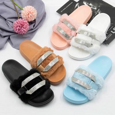 China Fashion Trend Female Slippers Wholesale Platform Fur Slides Slippers Comfortable Slippers For Women for sale