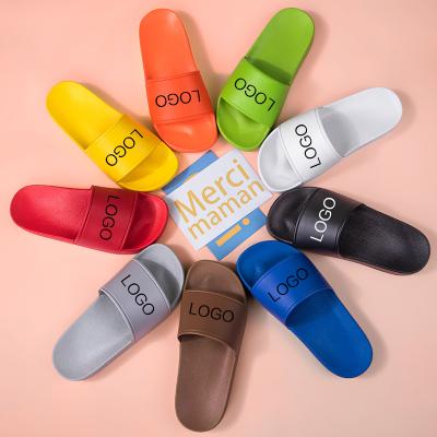 China Fashion Trend OEM Large Size Customized Unisex Custom Made Logo Printing Design Slide Flip Flop Women Slippers Man And Made Slides for sale