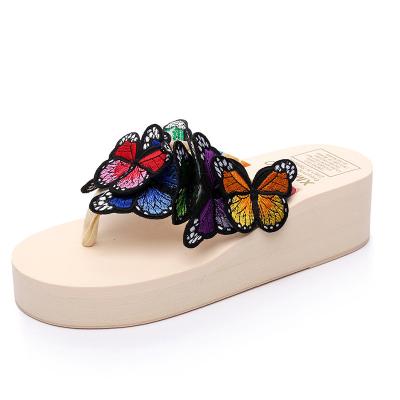 China Cushioning Summer Soft Comfy Casual Shoes Ladies Outdoor Slides Women Wedge Platform Flip Flops Slippers for sale