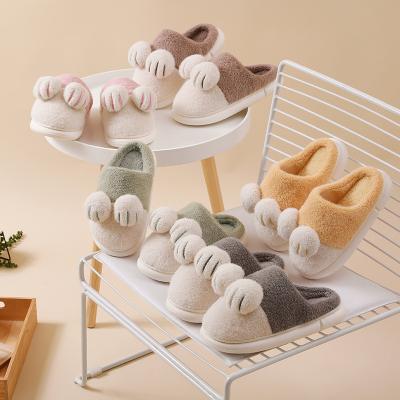 China Cushioning Plush Home Slippers Unisex Warm Animal Claws Winter Non-slip Indoor Bedroom Shoes Warm Slippers For Women Men for sale