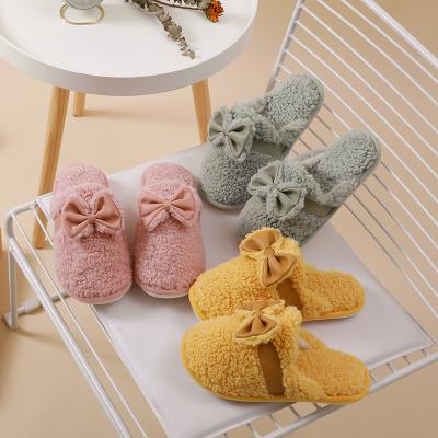 China Cushioning Wholesales Warm Faux Fur Indoor Home Slippers Ladies Quilted Fuzzy Faux Fur Bedroom Fur Slippers For Women for sale