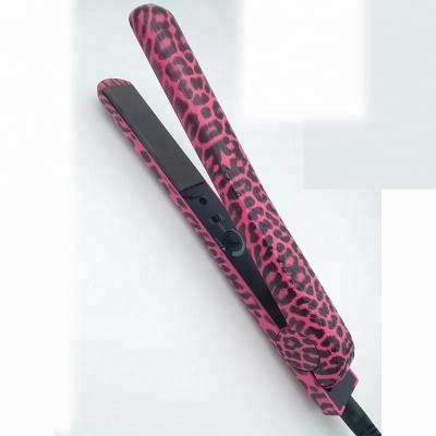 China Peacock Cheetah Hairstyle Titanium Peach Ceramic French Lace Hair Flat Iron For New Styler for sale