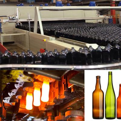 China Latest Design Glass Bottle Production Line Amber Green Clear Container Glass for sale