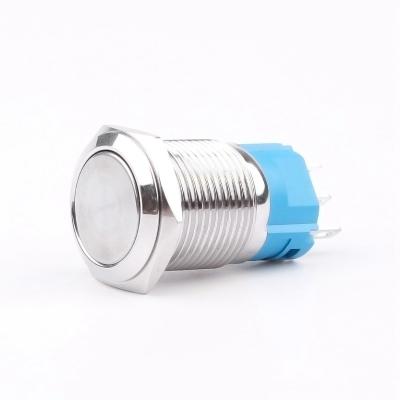 China Flat Head 1NO1NC Nickel Plating 3 Pin Terminals 16mm Momentary Latching Brass Push Button Awitch for sale