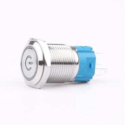 China 1NO1NC momentary 4a membrane ip66 power led no NC 16mm push button switch for sale