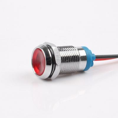 China 3V/6V/12V/24V/220V Industrial Small Control Equipment 10mm Metal LED Indicator Waterproof Power Indicator for sale