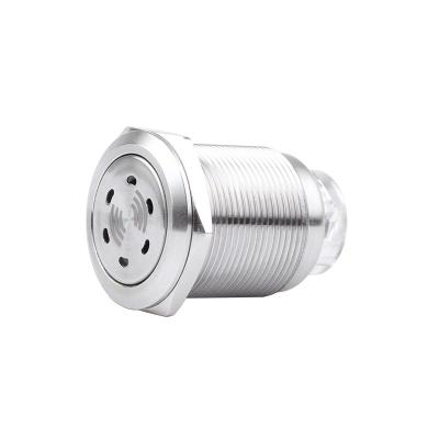 China Stainless Steel 22mm Lamp Buzzer Flat Metal 5v/12v/24v Red Buzzer for sale