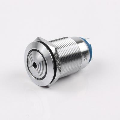 China 19mm Stainless Steel 19mm Metal Buzzer Foot 80DB Audible and Visual Alarm LED Light Red Stainless Steel 6V12v220v Welding Height Decibel for sale