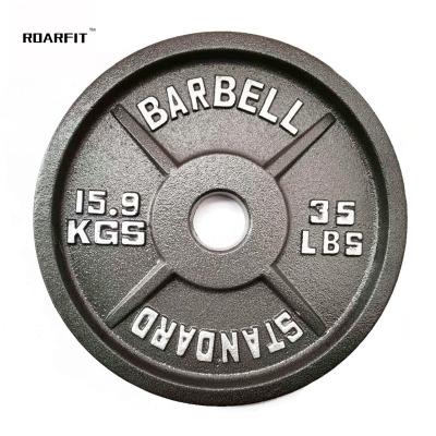 China ROARFIT Universal 2 Pound Inch 45 Black Cast Iron Weight Bumper Plate Set For Barbell Dumbbell for sale