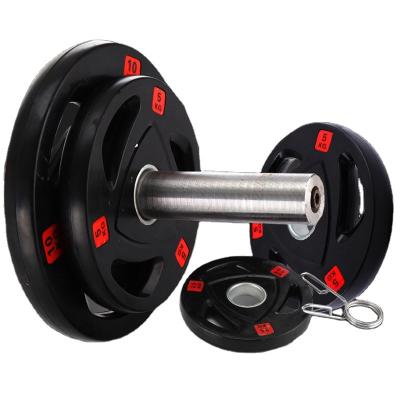 China Cheap Fitness Gym Equipment 5kg/10kg/15kg/20kg Fitness Home Exercise Barbell, Rubber Coated Weight Bumper Plate. for sale