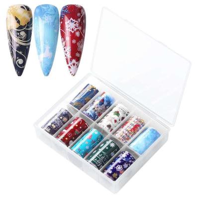 China Nail Art Decals Professional Nail Art Foil Stickers 10 Rolls/Box Nail Wrap Stickers Star Transfer Sticker for sale