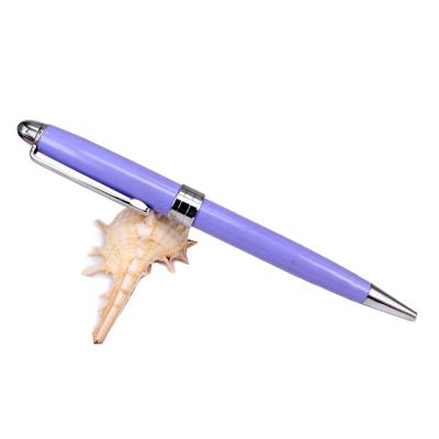 China Custom Old Factory Business Pen Logo Pen Custom Ink Pen High-tech Custom Light Purple Silver Blue Black Ink Promotional Gifts For Girls for sale