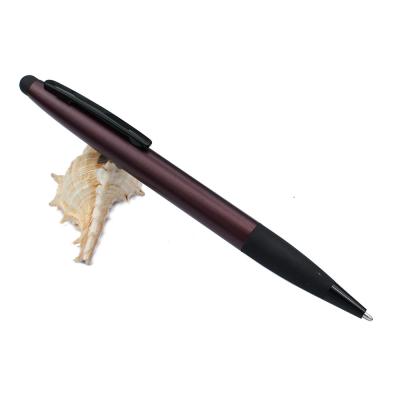 China Business Factory Direct Selling Brown Metal 2-in-1 Ballpoint Pens With Tablet Stylus Touch Pens For Touch Screen for sale