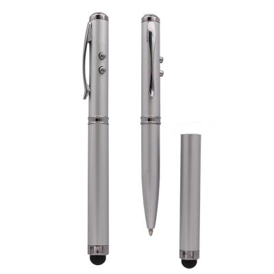 China office & School Pen Luxury Novelty 4 In 1 Light Ball Pens Red Laser Led Light Stylus Pens For Enrollment for sale