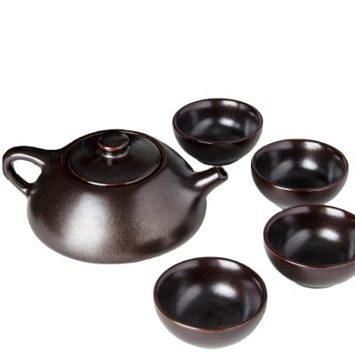 China Factory price viable wholesale kongfu teapot set reactive glazed dishwasher approved porcelain tableware for hotel restaurant home for sale