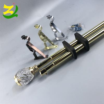 China ZELUAN minimalist factory wholesale hot sale stretch iron curtain rod with16 19 25 28mm curtain mount for sale