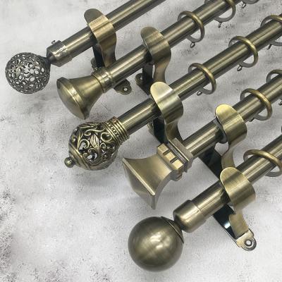 China ZELUAN Convenient Extendable Telescopic Adjustable Curtain Rod Pole Set In Rustic New Designs Installation for sale