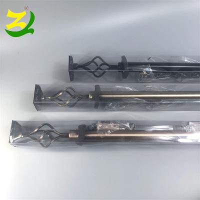 China ZELUAN Minimalist Curtain Accessories Wholesale Decorative Adjustable Curtain Rod Sets With Single Tension Rod for sale