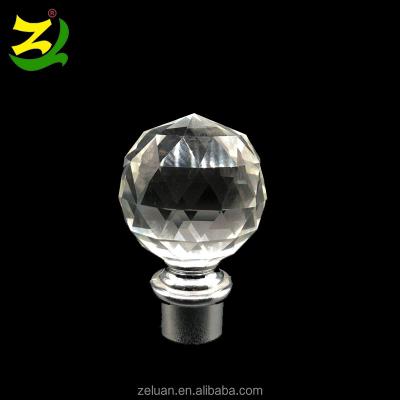 China ZELUAN Factory Rustic Factory Wholesale Metal 25mm 28mm Crystal Balls Crystal Balls For Curtain Rod Diamond Decor Curtain Endings for sale