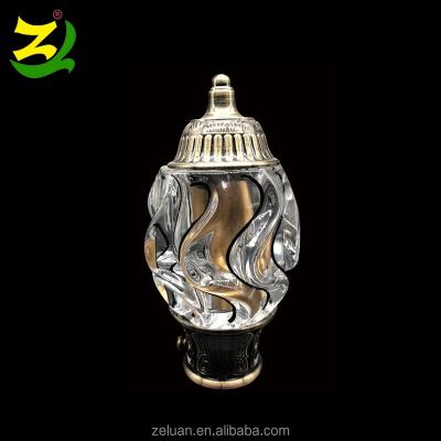 China Easy Installation ZELUAN Fashion Crystal Glass Finials For Curtain Rod End Caps for sale