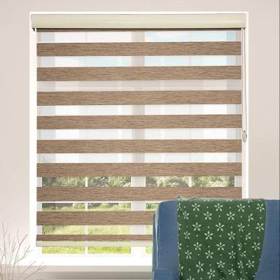 China Country Factory Supplier ZELUAN Customize Double Layer Blackout Zebra Window Blind Roller Shades for sale