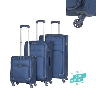 China Factory Supplier 3 PCS Trolley Suitcases High Quality Wear Resistance Soft Luggage Set Trolley Luggage Cases With 4 Wheels for sale