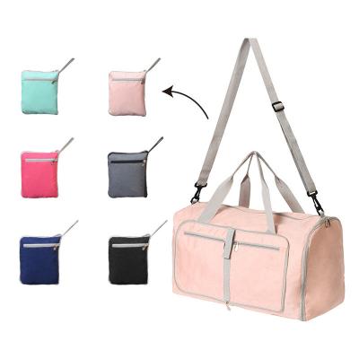 China Wholesale Large Capacity/Good Quality Foldable Sports Bag Gym Bag Women Fleece Foldable Travel Bag For Sports Travel Men Women for sale