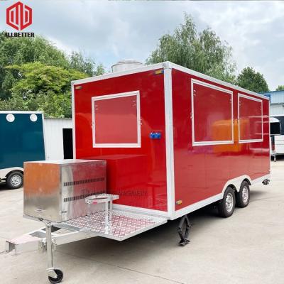 China Mobile Kitchen Vegetable Processing Plant Equipment Mobile Food Cart Van Fast Food Mobile Trailer Coffee Taco Trailer Wholesale Food Truck BBQ Restaurant Cart for sale