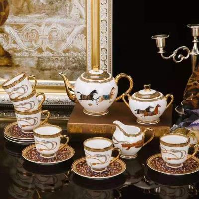 China Capital Exquisite Luxury China Coffee Grade Millenium Antique Bone China Tableware Tableware Viable Tableware Set Can Be Customized for sale