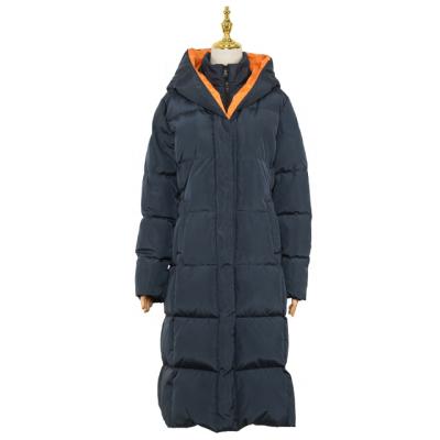 China Sustainable Winter Coated Thick Windproof Long Women Down Jacket for sale