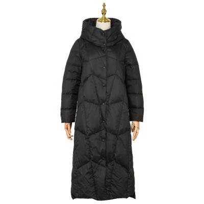 China New Style Anti-wrinkle Hoodie Jacket Quilted Lady's Long Down Coat for sale