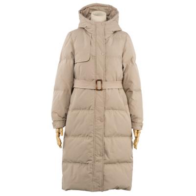 China Sustainable Customized Big Neck Winter Coat Woman Long Down Jacket for sale