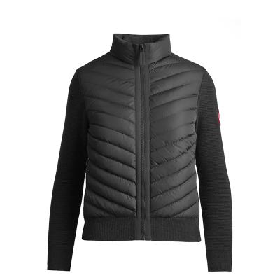 China Breathable OEM Customized Womens Lightweight Down Jacket Winter Quilted With Knitted Sleeves for sale