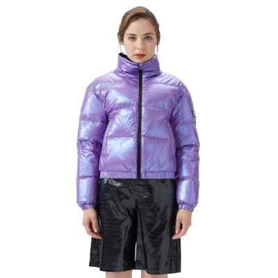 China Fashion Stripper Bubble Waterproof Jackets Short Shiny Women Padded Winter Coat Stripper Jacket for sale