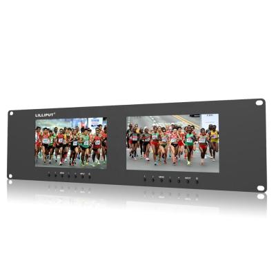 China LILLIPUT RM-7024 Speaker Dual 7 Inch 3RU IPS VGA LCD Rack Mount Monitor Portable 2 Screens Broadcast Monitor en venta