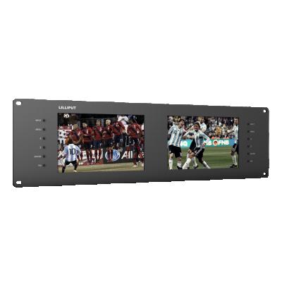 China 3RU Drawer LILLIPUT 2*7 inch 3RU rackmount monitor for dual monitors IDS input/output for video wall live broadcast and broadcast monitor à venda