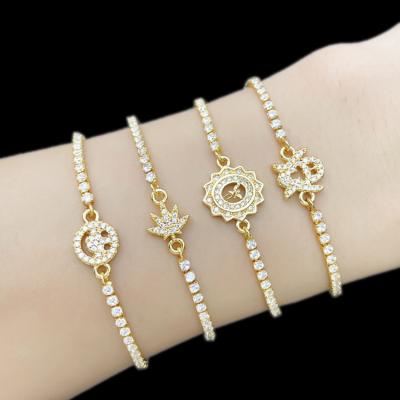 China BC1363 Halloween Jewelry FASHION Themed Bracelet Gift Gold CZ Micro Pave Ghost Charm Bracelets For Ladies Girls for sale