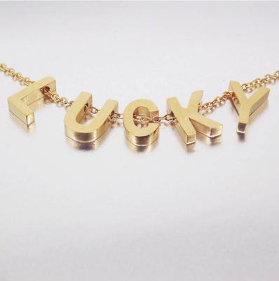 China NS1009 CLASSIC High Quality Water Proof IPG Gold Plated Stainless Steel Letter Initial Pendant Necklace for sale