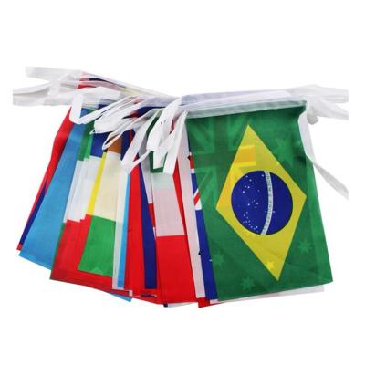 China Sports Club International Bunting Banner Decoration Triangles String Flags 100 Country String Flag for sale