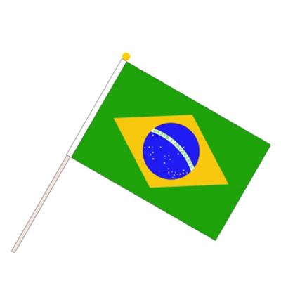 China Sports Club Flags Wholesale Custom Polyester 14*21cm Brazil Stock 100% Hand Flag Garden Flag for sale