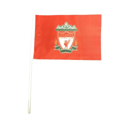 China Manufacturer Sports Club Flags Small Club Advertising Banners Pole Football Liverpool Hand Held Flag for sale