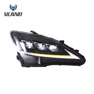 China Sequential Factory Wholesales Sequential IS Head 220d Full LED Headlight Lamp 2006-2012 VLAND IS250 for sale